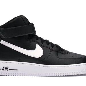 Womens Nike Black Air Force 1 Sz 8 black white casual street athleisure sneaker